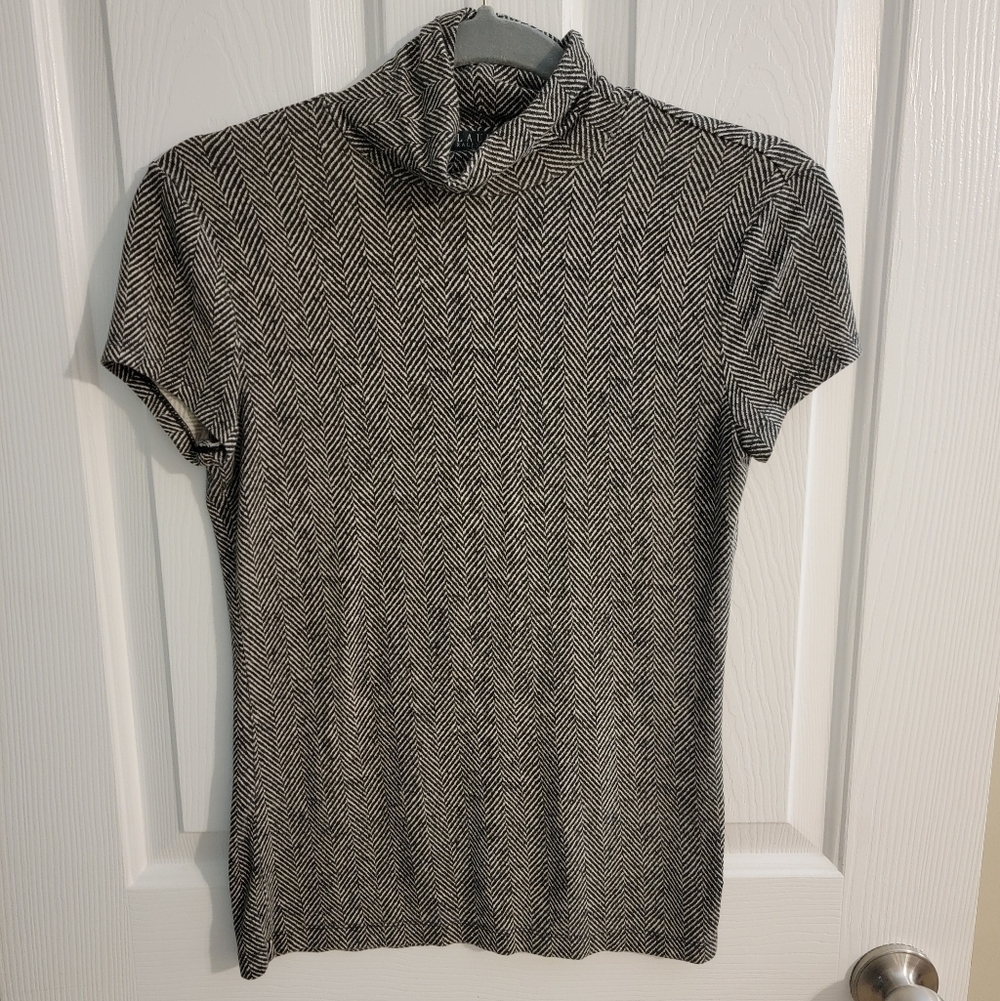 Ralph Lauren Brown and Cream Herringbone Top